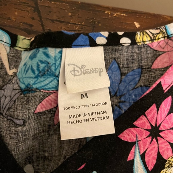 Disney Tinkerbell Be Mine Heart Scrub Top Med Nurse CNA Medical Pre-owned EUC! - Picture 7 of 10